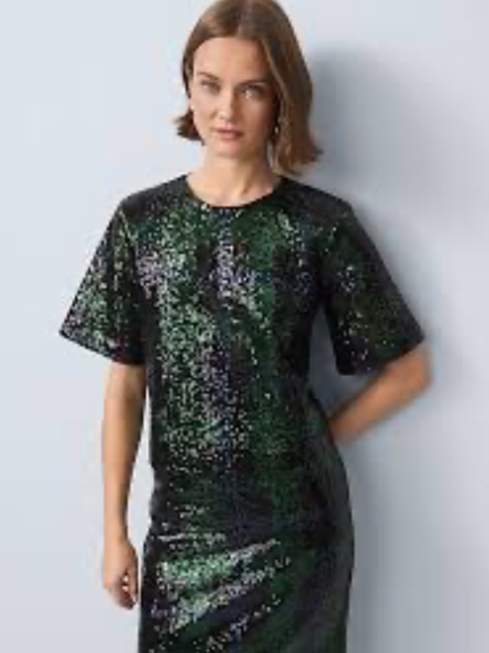 Festive Shimmercore Sequin Ann Taylor Blackwatch Plaid Blouse Top NWT  M
